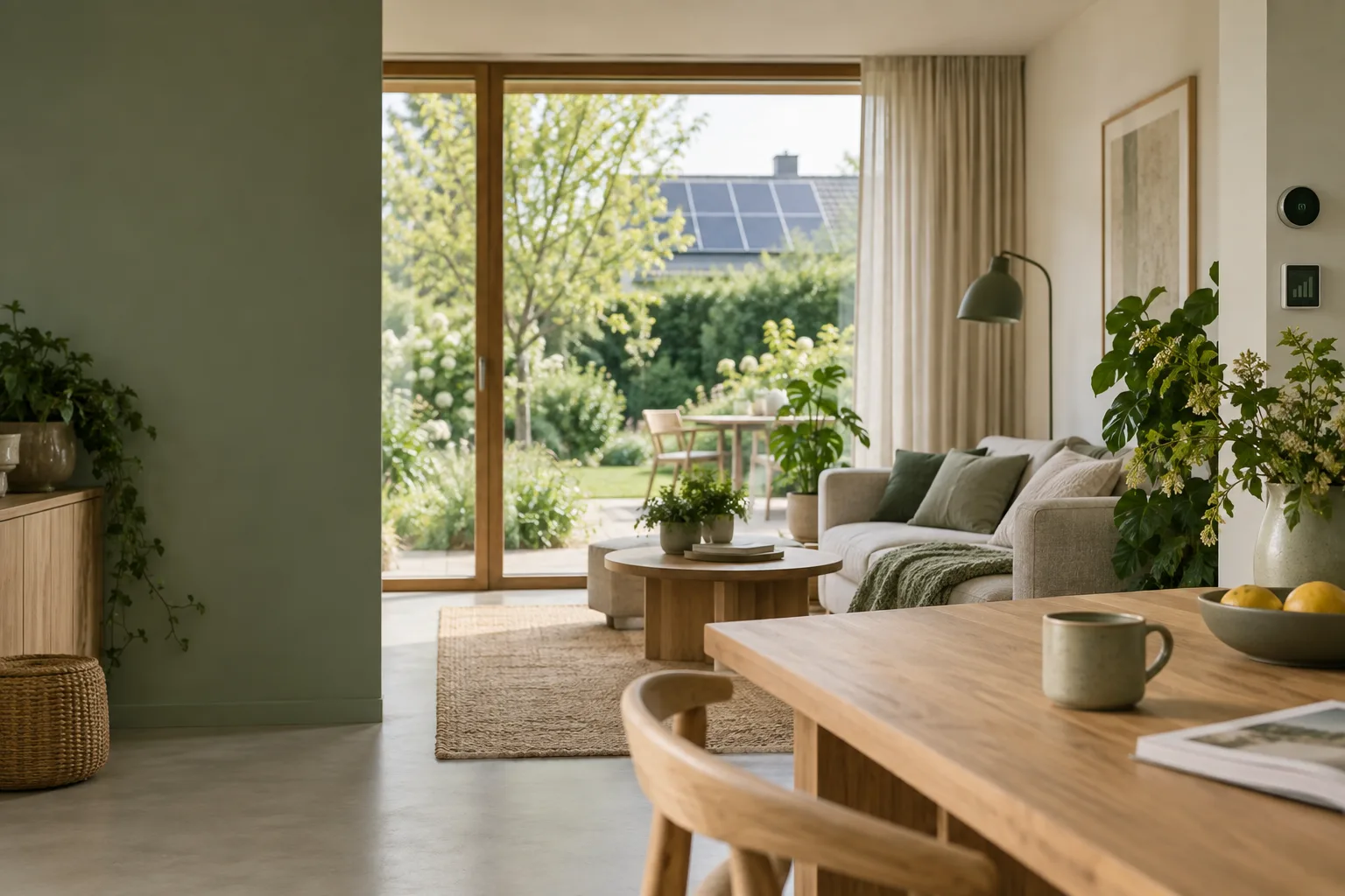 Een lichte, comfortabele woning met groen uitzicht